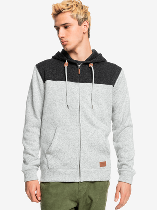 Černo-šedá pánská mikina na zip Quiksilver Keller Block Zip