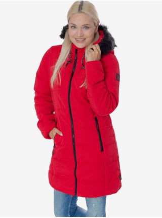 Červený dámský prošívaný kabát SAM 73