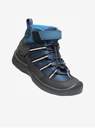 Šedo-modré dětské nepromokavé boty s koženými detaily Keen Hikeport 2 Sport