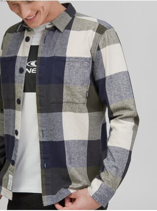 Bílo-modrá pánská flanelová kostkovaná košile O'Neill Utility Flannel Check