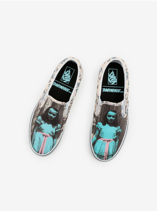 Tyrkysovo-krémové unisex slip-on tenisky VANS Classic