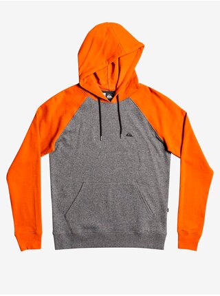 Oranžovo-šedá pánská mikina s kapucí Quiksilver Essentials