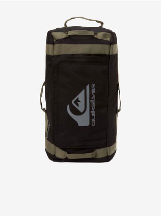 Zeleno-čierna pánska športová taška s potlačou Quiksilver Shelter Roller