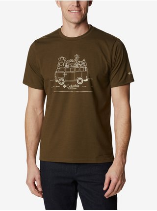 Khaki pánské tričko s potiskem Columbia Sun Trek™