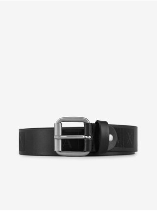 Černý pánský kožený pásek Armani Exchange