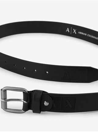 Černý pánský kožený pásek Armani Exchange