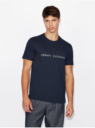 Tmavě modré pánské tričko s potiskem Armani Exchange