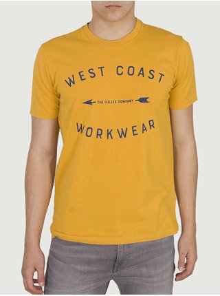 Žluté pánské tričko s potiskem Lee Workwear 