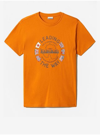 Oranžové pánské tričko Napapijri Salya