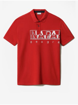Červené pánské tričko s potiskem Napapijri Eallar  