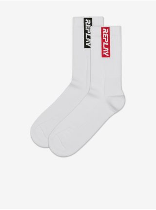 Sada dvou párů bílých ponožek Replay