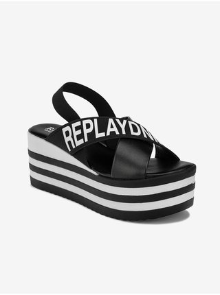 Bílo-černé sandály Replay Anvil 