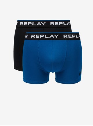Sada dvou boxerek v černé a modré barvě Replay