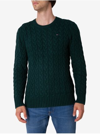 Tmavě zelený pánský svetr Tommy Hilfiger