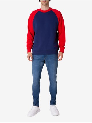 Červeno-modrá pánská mikina Calvin Klein Jeans