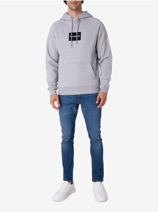 Světle šedá pánská mikina s kapucí Calvin Klein Jeans