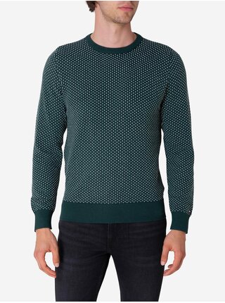 Tmavě zelený pánský vzorovaná svetr Tommy Hilfiger