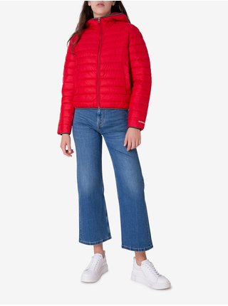 Červená dámská bunda s kapucí Calvin Klein