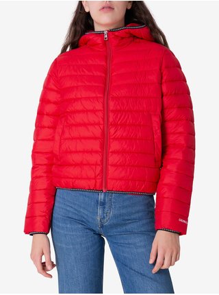 Červená dámska bunda s kapucňou Calvin Klein Jeans