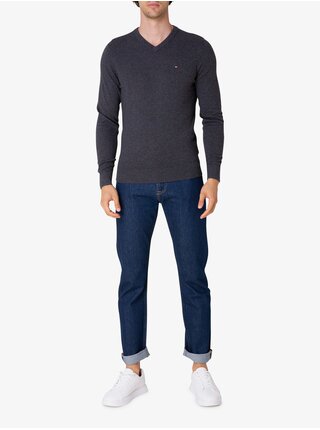 Tmavě šedý pánský svetr Tommy Hilfiger 