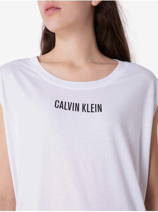 Biele dámske šaty s nápisom Calvin Klein Jeans