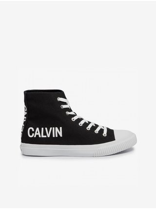 Černé pánské kotníkové tenisky s nápisem Iacopo Canvas Calvin Klein Jeans