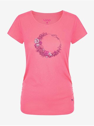 Růžové dámské tričko s potiskem Loap Beatris