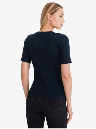 Černé dámské basic žebrované tričko Lee