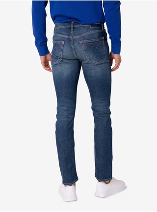 Modré pánské zkrácené straight fit džíny Calvin Klein Jeans