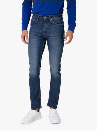 Modré pánske skrátené straight fit rifle Calvin Klein Jeans