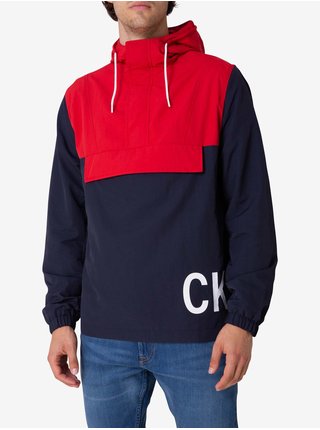 Červeno-modrá pánská bunda Calvin Klein 