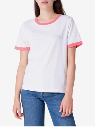 Ružovo-biele dámske tričko Calvin Klein Jeans