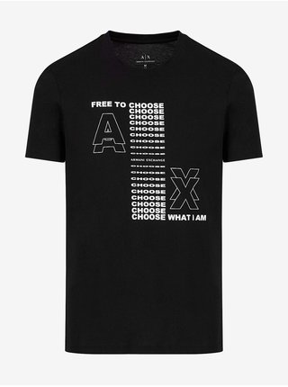 Černé pánské tričko s potiskem Armani Exchange