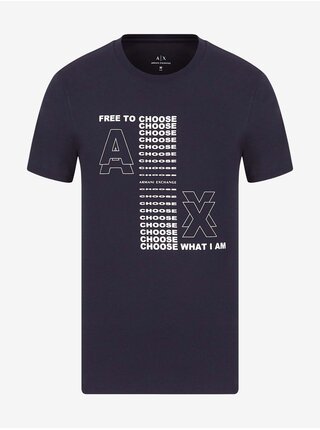 Tmavě modré pánské tričko s potiskem Armani Exchange