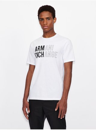 Biele pánske tričko s potlačou Armani Exchange