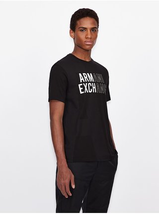 Čierne pánske tričko s potlačou Armani Exchange