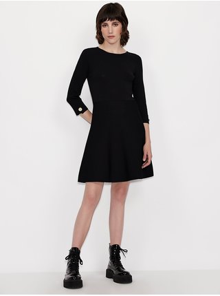 Čierne svetrové šaty Armani Exchange