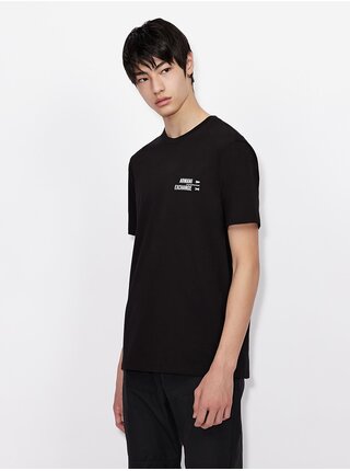 Černé pánské tričko s potiskem Armani Exchange