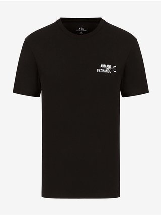 Čierne pánske tričko s potlačou Armani Exchange