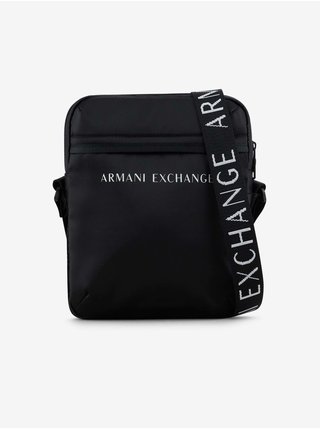 Čierna pánska malá crossbody taška s nápisom Armani Exchange
