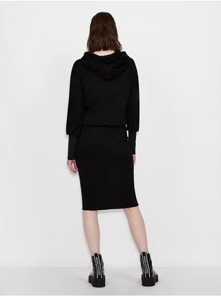 Černé dámské mikinové šaty s kapucí Armani Exchange
