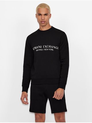 Čierna pánska mikina s nápisom Armani Exchange