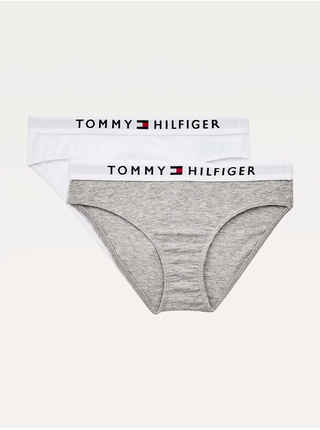Sada dvoch dievčenských nohavičiek v bielej a šedej farbe Tommy Hilfiger