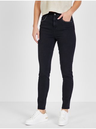 Černé dámské slim fit džíny s ozdobnými detaily Liu Jo