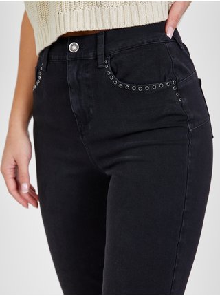 Černé dámské slim fit džíny s ozdobnými detaily Liu Jo