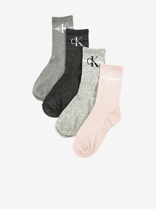 Set dámskych ponožiek v béžovej a šedej farbe Calvin Klein
