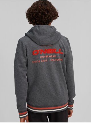 Šedá pánská vzorovaná mikina na zip s kapucí O'Neill Tipping Point FZ Hoody
