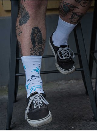 Modro-bílé pánské vzorované ponožky DOBRO. pro Hvězdný Bazar