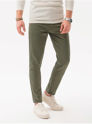 Khaki pánské chino kalhoty Ombre Clothing P1059