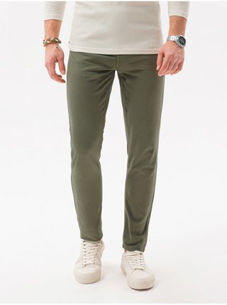 Khaki pánské chino kalhoty Ombre Clothing P1059